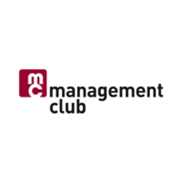 Logo-ul companiei în alb cu litere moderne și elemente de design.