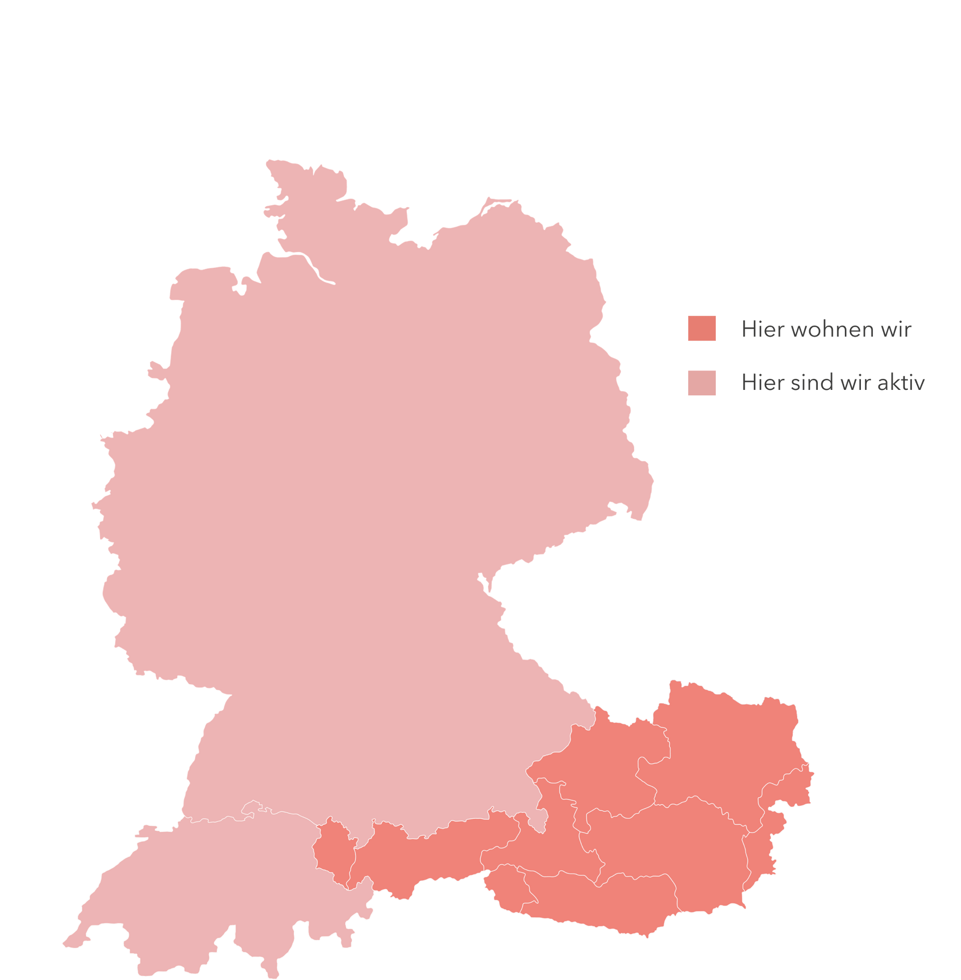 Hartă colorată a Germaniei pentru vizualizarea soluțiilor digitale regionale de la CANCOM.