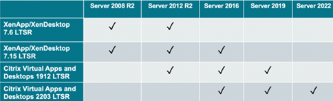Tabel cu elemente ale listei de verificare pentru verificarea serviciilor de infrastructură Citrix.